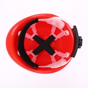 Casque de sécurité rouge, type cercle, 4 points de suspension, non rainuré - Product Image 2
