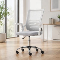 Chaise de bureau ergonomique moderne en maille, réglable en hauteur, pivotante, avec cadre en plastique pour la maison/le bureau