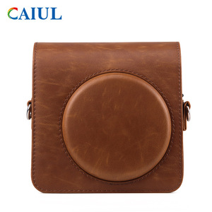 Sac <span class=keywords><strong>photo</strong></span> Caiul pour <span class=keywords><strong>Instax</strong></span> <span class=keywords><strong>Square</strong></span> SQ1, marron rétro, en cuir PU, étanche, 12,8x7x14cm, bandoulière réglable - Product Image 2