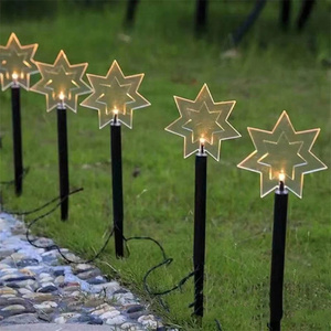 Luces solares para jardín, decoración <span class=keywords><strong>de</strong></span> <span class=keywords><strong>Navidad</strong></span>, árbol, copo <span class=keywords><strong>de</strong></span> nieve, alce, campana, muñeco <span class=keywords><strong>de</strong></span> nieve, <span class=keywords><strong>farola</strong></span> solar impermeable - Product Image 3
