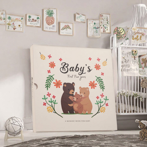 Individuelles Logo Leinen-Hardcover Perfekt Gebundener Geprägter Schwangerschaftsplaner Baby-Buch-Set Erinnerungsalbum Erstes Jahr - Product Image 2