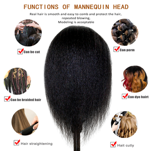 Vero americano africano femminile manichino Remy parrucchiere manichino per la formazione di salone di cosmetologia testa manichino con <span class=keywords><strong>capelli</strong></span> di alta qualità - Product Image 3