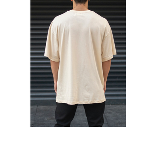 Meilleure qualité T-shirt personnalisé en coton épais Double col haut surdimensionné à manches courtes Design uni de BD - Product Image 5