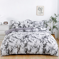 Prix de gros, stock disponible, vente de liquidation, ensemble de literie en polyester à pois et volants, 4 pièces, ensemble de housse de couette doux pour la peau