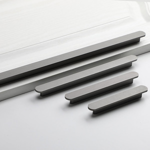 Modern Aluminum Polished Long Handles Cabinet <strong>Door</strong> Pull <strong>Knob</strong> for Wardrobe Cupboard Dresser - Product Image 2