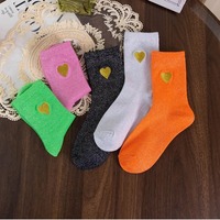 Chaussettes fantaisie scintillantes pour femmes, chaussettes décontractées métalliques brillantes, chaussettes rétro brillantes pour femmes