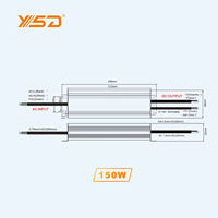 5 ans de garantie Triac 0-10v 5 en 1 Dimmable LED Driver IP67 led alimentation 100W 200W 300W dc 24v 12v led pilote pour lumière led