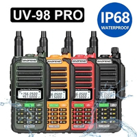 Radio Baofeng UV98 Pro 8W UHF VHF de Doble Banda FM con Alarma SOS, Función de Banda Cruzada U/V, Resistente al Agua IP68, Walkie Talkie de Largo Alcance