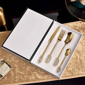 Lot de 4 couverts nordiques en acier inoxydable 304 lisse, doré et argenté, cuillères à thé et à dessert jetables, certifiées LFGB - Product Image 2