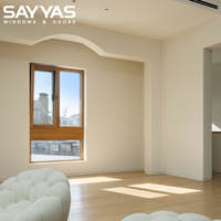 Système de fenêtres en aluminium et bois SAYYAS à haute efficacité énergétique avec verre isolant à 3 couches rempli d'argon, intérieur en bois naturel de qualité supérieure