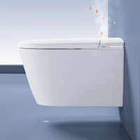 Toilette intelligente murale de haute qualité fabriquée en Chine, en céramique sans bride, avec siphon électrique, toilette intelligente