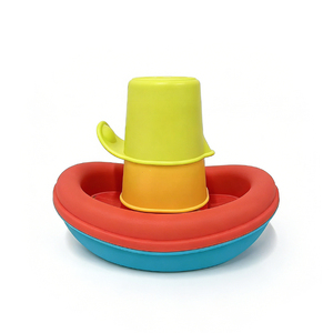 Stacking Leaking Cups <strong>Toy</strong> Baby Bathroom Boat Hovercraft Stacking Game Summer Water Floating Press to Spray <strong>Toy</strong> - Product Image 1