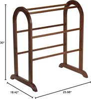 Organisateur multifonctionnel pour vêtements Séchage sur pied Support pour courtepointes en bois avec 6 échelons Idéal pour ranger la couverture d'affichage