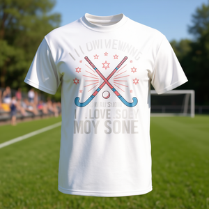 Camiseta para mujer Field Hockey Mom con diseño de palos cruzados y estrellas - Product Image 3