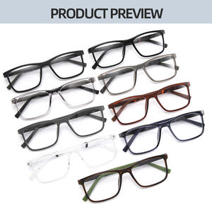 TR90 kacamata bingkai kaki logam persegi lensa kacamata untuk pria desain merek Musim Semi engsel nyaman bantalan hidung kacamata UV400 - Product Image 4