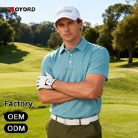 Polo de golf Performance bleu clair pour hommes, avec logo brodé, vêtements de golf, vente en gros, Dry Fit