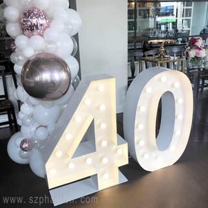 Décorations de fête 40e anniversaire, lettres et chiffres géants lumineux à LED pour les fournitures de fête d'anniversaire - Product Image 6