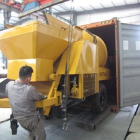 Pompe et malaxeur à béton diesel portables pour la construction de maisons, machine à béton liquide avec pompe, vente au Mexique
