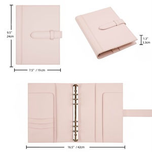 Da donna riutilizzabili in oro legante con anello legante Planner personalizzato a foglia larga rosa portafoglio legante 6 anello copertura per Notebook A5 con fibbia - Product Image 2