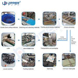 外来金属零件振动器碗自动分拣包装线，带流动包装机和真空装袋机上部 - Product Image 2