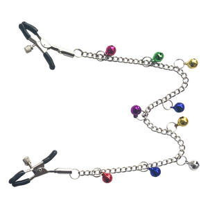 Adulto BDSM Bondage Erótico Metal Sinos Coloridos Clipe Mamilo Braçadeiras com Cadeia Brinquedos Sexuais para Adulto SM Uso - Product Image 3