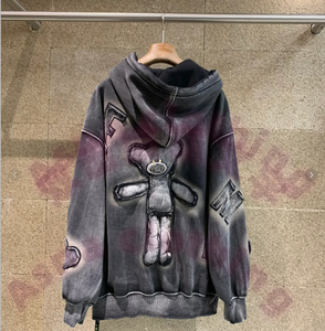 Sweat-shirt surdimensionné personnalisé pour homme avec broderie appliquée et ourlet brut - Product Image 2