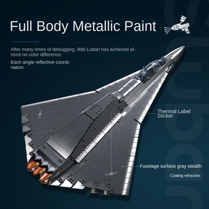 SLUBAN 1:44 tàng hình máy bay chiến đấu mô hình quân sự đồ chơi thế hệ thứ sáu b1569 kim loại Titan Bạc lắp ráp máy bay - Product Image 4