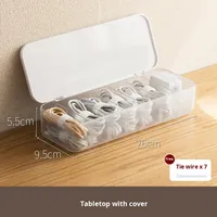 Boîte de rangement pour câbles LANZYLO en plastique, type sur pied, pour bureau, avec gestion des prises d'alimentation et des chargeurs de téléphone portable