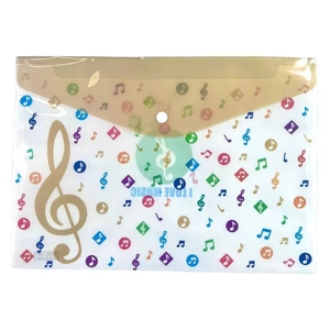 Carpeta de documentos A4 con diseño de nota musical, bolsa de archivo de PVC con botón a presión para organizar partituras - Product Image 1