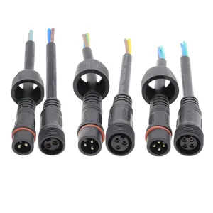 AOHUA M14 PVC male and female butt joint waterproof connector 2-core 18AWG cable waterproof plug for LED power waterproof cable