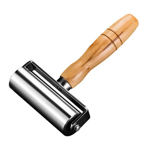 Yu Jian Stainless Steel Leather Pressing <b>Roller</b> Solid Wood Handle Round Head For DIY Carpentry Tools - Product Image 1