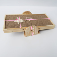 Plate-forme à double usage pour chaton Planche à gratter et balance en papier ondulé Jouet pour chat en bois pour le meulage des pattes