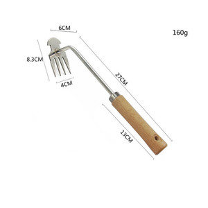 Herramientas multifunción para deshierbe de jardín, deshierbe manual de jardín, mango de madera de acero inoxidable, pala manual para jardín - Product Image 2