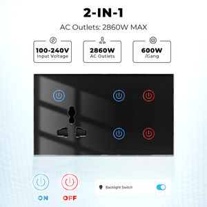 Điện Màn hình tuya thông minh Wifi 13A chúng tôi EU Anh ánh sáng cảm ứng tường Ổ cắm chuyển đổi App tự động hóa nhà Alexa Google nhà cuộc sống thông minh - Product Image 4