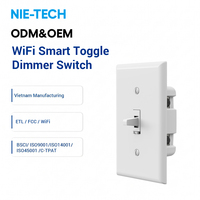 Interrupteur intelligent Wi-Fi standard américain, variateur de lumière, style rétro, certifié ETL FCC, domotique, compatible Alexa et Google Assistant