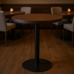 Mesa redonda de bistró de MDF marrón oscuro de 31.5 pulgadas para uso en restaurantes - Product Image 2