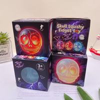 Squishies en gros 12 pièces/boîte Jouets Squishy Lumineux Crâne d'Halloween Jouets à Presser Anti-Stress Jouets Fidget Cadeaux