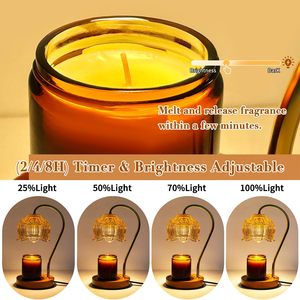 Hot Selling Transparent Aromatherapy Melter Floral Glass Candle Heater Warmer <b>Lamp</b> with Timer for Essential <b>Oils</b> - Product Image 3