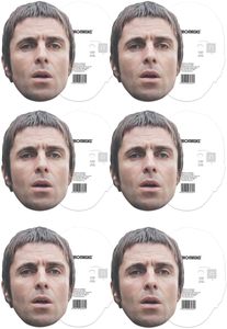 <span class=keywords><strong>Maschere</strong></span> Facciali in Cartone con Ritagli <span class=keywords><strong>di</strong></span> Stelle CMP004 Liam Gallagher Six Pack con Linguette ed Elastico - Product Image 2