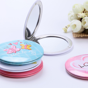 Hmu Bán Buôn Biểu Tượng Tùy Chỉnh Vòng Nhỏ Kim Loại Mỹ Phẩm Gương Nhãn Hiệu Riêng Túi Du Lịch Gấp Đôi Hai Mặt Trang Điểm Gương - Product Image 5