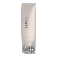 Tube cosmétique 80ml 100ml 150ml 200ml, tube plat 50mm, applicateur à double bille, blanc mat, logo personnalisé, crème pour le cou, crème pour le visage