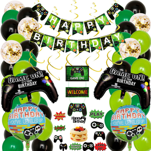 <span class=keywords><strong>Set</strong></span> Perlengkapan Dekorasi Pesta Ulang Tahun Bayi Laki-laki Bertema Video Game Controller Nicro New Arrival - Product Image 1
