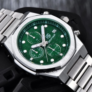 Benyar 5216 Multifunctional Men's Quartz <b>Watch</b> Stainless Steel Strap Alloy Case Chronometer 30M Waterproof Luminous Wristwatch - Product Image 3