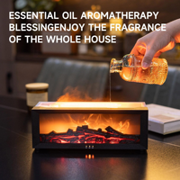 Nouveau design, diffuseur d'arômes portable pour la maison avec simulation de flamme de cheminée, humidificateur, lumière LED 7 couleurs, diffuseur d'huiles essentielles