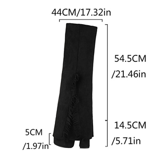 Botas Altas de Mujer Talla 44 con Superposición de Gamuza, Tacón Grueso y Plataforma, Punta Redonda Plegable - Product Image 6