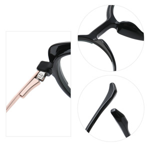 Gafas Danda con Montura Óptica Estilo Ojo de Gato, Negras, Montura Completa, Tamaño Mediano, Lentes Transparentes para Mujer, Material TR, Bisagras de Resorte - Product Image 4