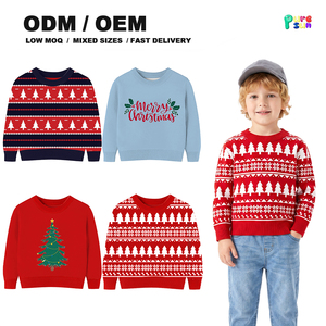 <span class=keywords><strong>Pull</strong></span> à col rond vintage à motif de sapins blancs et de flocons de neige, pour petits garçons, en tricot <span class=keywords><strong>rouge</strong></span> de Noël - Product Image 1