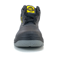 Bottes de sécurité industrielle en cuir noir Jogger avec bout en acier semelle extérieure en polyuréthane chaussures de travail pour utilisation en usine grandes marques