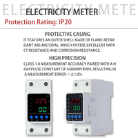QY2P-40S Meteran Watt-Jam Digital Satu Fasa Empat Tombol Khusus Digital Kelas Akurasi 1.0 80A 0-999999.9 kWh