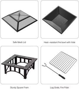 Al Aire Libre Fire Pit BBQ Grill Calentador Fire Pit Brasero Jardín Mesa portátil Estufa Patio Camping Fire Bowl - Product Image 6